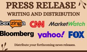 I will do professional writing and distribution of newsworthy press releases.