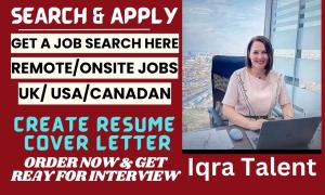 I will search and apply, job search, job application, remote jobs for you