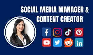 I will be your social media marketing manager and content creator