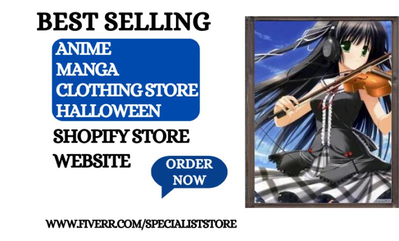Design Attractive Anime Manga Clothing Store Halloween Shopify Store Website