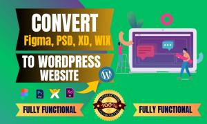 I will convert Figma to Elementor, Figma to WordPress, or Wix to WordPress