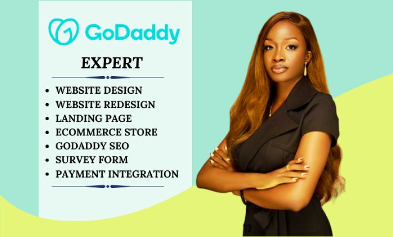 I will design godaddy website design godaddy website redesign, godaddy seogodaddy seo, landing page