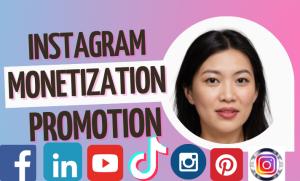 I will do organic instagram growth, twitter promotion and youtube monetization