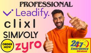 I will set up Simvoly, Clixlo landing pages, Leadific funnel, Clixlo Leadconector