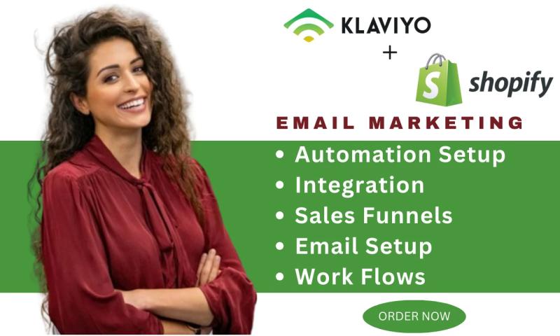 I will setup email marketing, email flows, campaigns, newsletter and shopify marketing