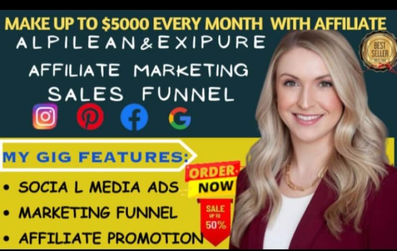 I WILL BUILD AND CREATE ALPILEAN, EXIPURE, AND KETO DIET SALES FUNNEL.
