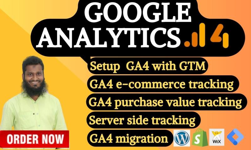 I will fix or setup Google Analytics 4 (GA4) ecommerce tracking and GA4 server side tracking