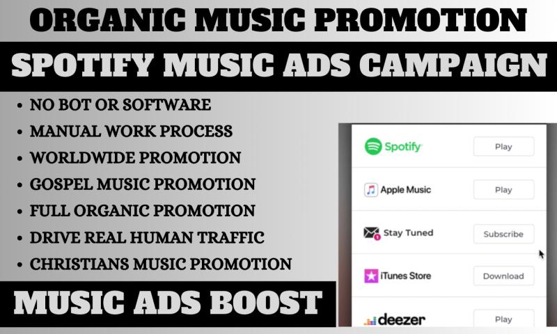 I will do spotify christian music promotion, gospel music marketing with viral ads