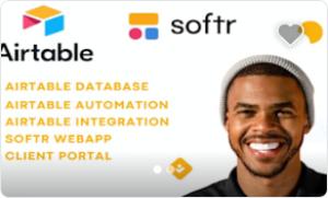 I will setup Airtable, Airtable database, Airtable automation, Softr webapp, and Softr design