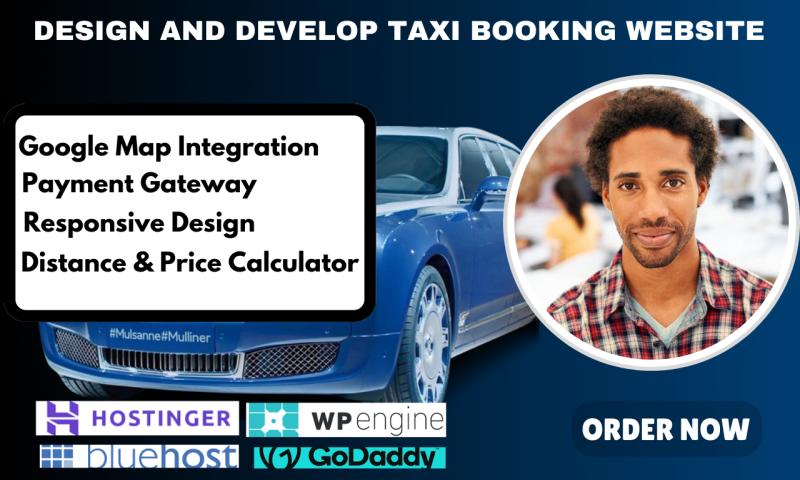 I will develop website for taxi car rental services including online booking function