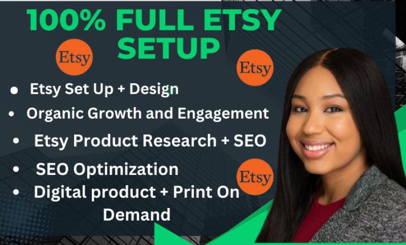 I Will Set Up Etsy Shop, Etsy Listing, Etsy SEO, Digital Product, and Print On Demand