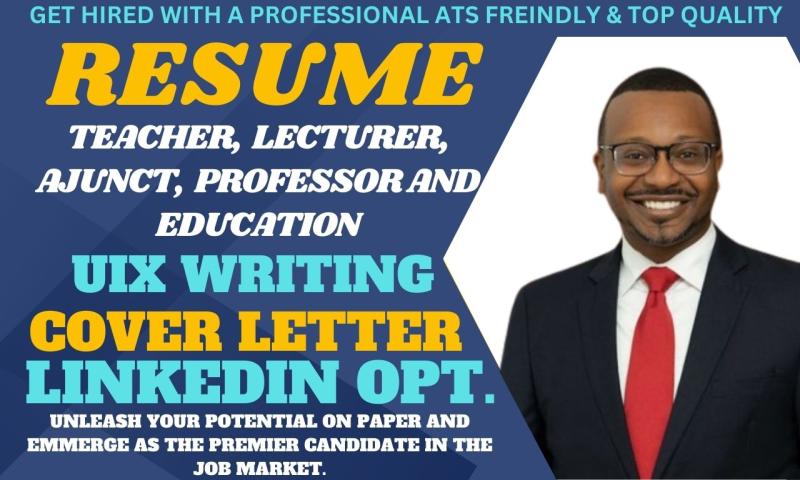I will create your teacher resume, adjunct professor, lecturer and online instructions