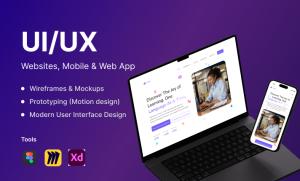 Design Prototype with UI/UX Aesthetic for Website, Mobile App, and Web App