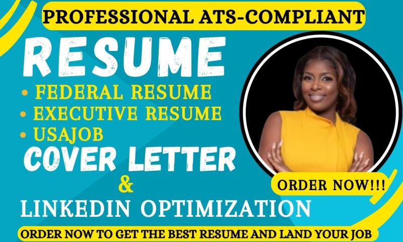 I will write federal resume usajobs, executive resume and resume writing