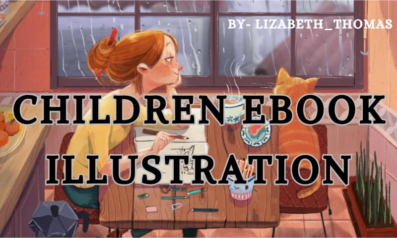 I will do unique children ebook illustration, kids stories, coloring book illustration