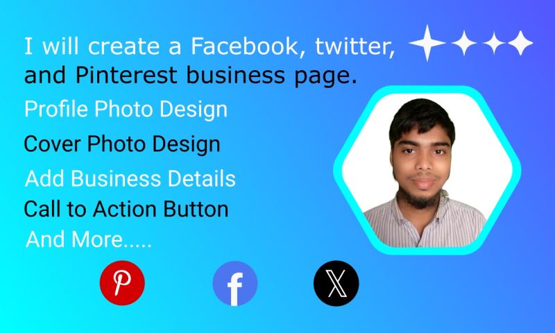 I will create a facebook, twitter, and pinterest business page