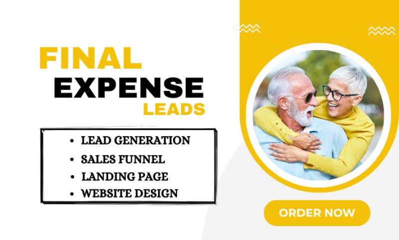 I will create final expense leads insurance website, life insurance landing page, and sales funnel