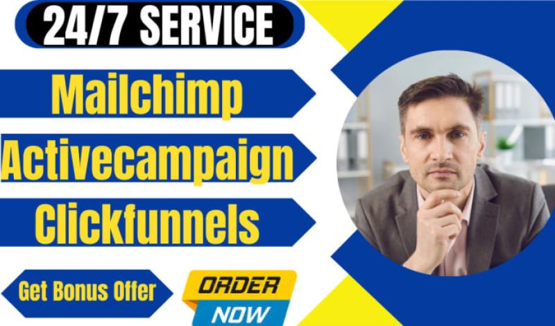 I will build clickfunnels sales funnel active campaign automation mailchimp