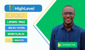 I will setup gohighlevel salesfunnel gohighlevel landing page gohighlevel website