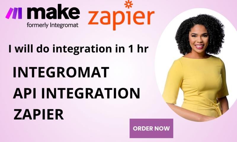 I will set up automation using Integromat, Zapier, Webhook, and Zapier Integration