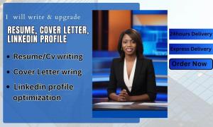 I will write or upgrade your resume, CV, cover letter, LinkedIn