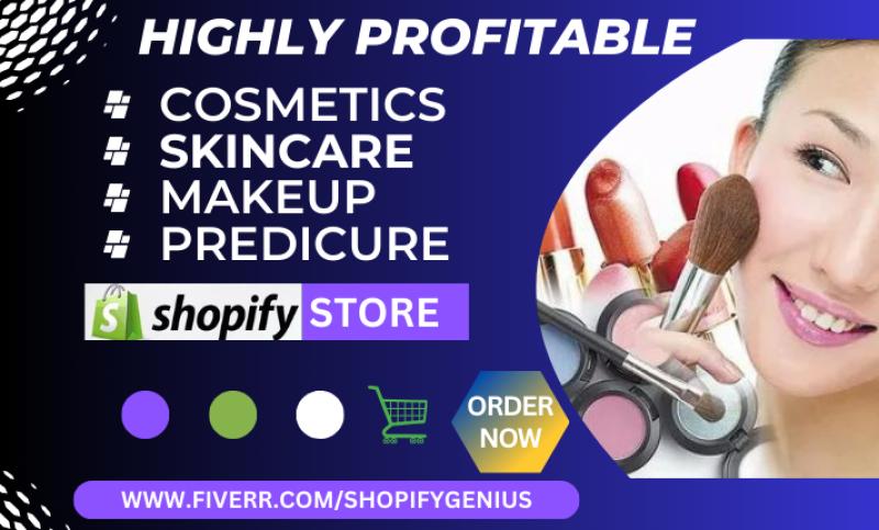 I will design cosmetics beauty products skincare makeup dropshipping shopify store