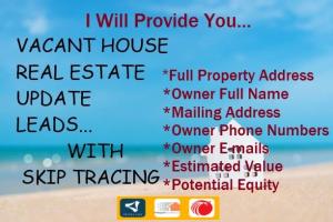 I will provide real estate vacant house leads with skip tracing