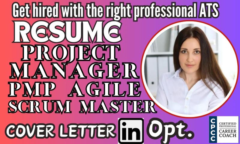 Will make standard project management resume, product manager, product owner and agile resume