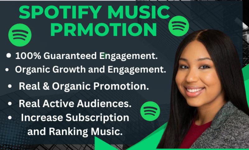 I will do social media and efficient ads to promote your Spotify music promotion