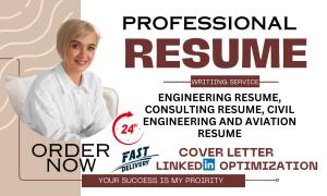 I will design engineering resume, construction resume, civil engineering resume, and cover letter