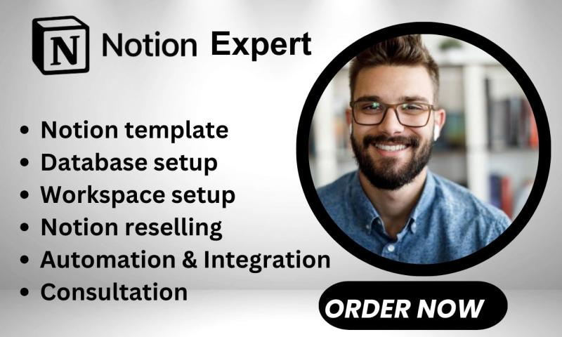 I will setup your notion workspace with custom templates and database