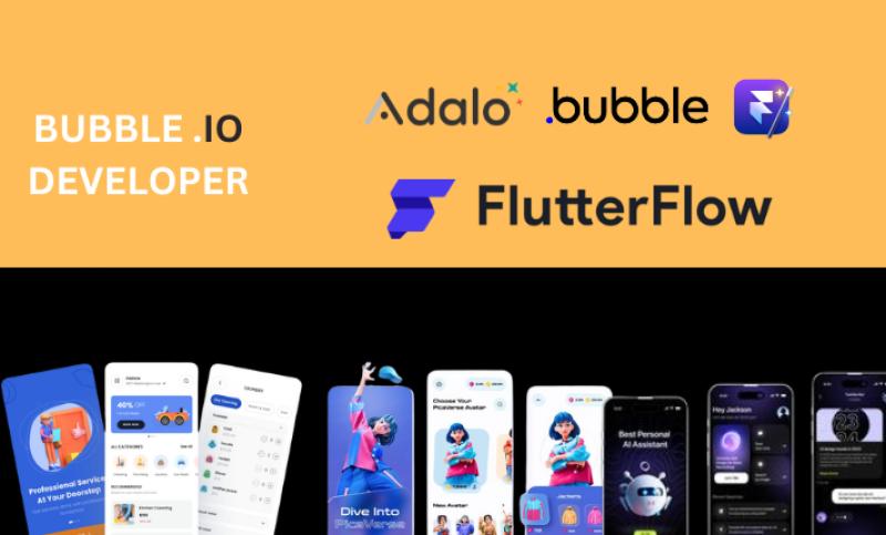 I will do fully functional Bubble app, Bubble developer, Flutterflow, Botpress, Framer