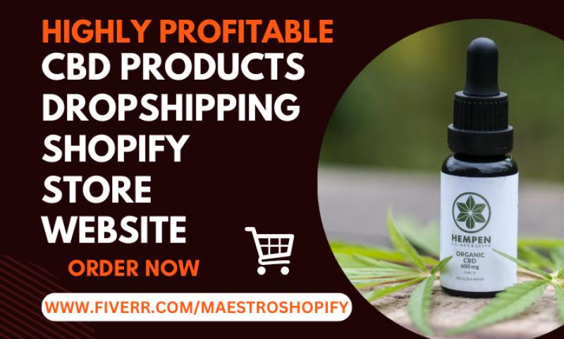 I will design CBD Hemp Weed Marijuana Cannabis Cigarette Dropshipping Shopify Store Web