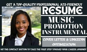 I will create a professional music promotion resume, music production and cover letter