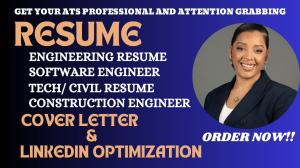 I will write ATS Software Engineering Resume, Technical, Engineering, and Software CV