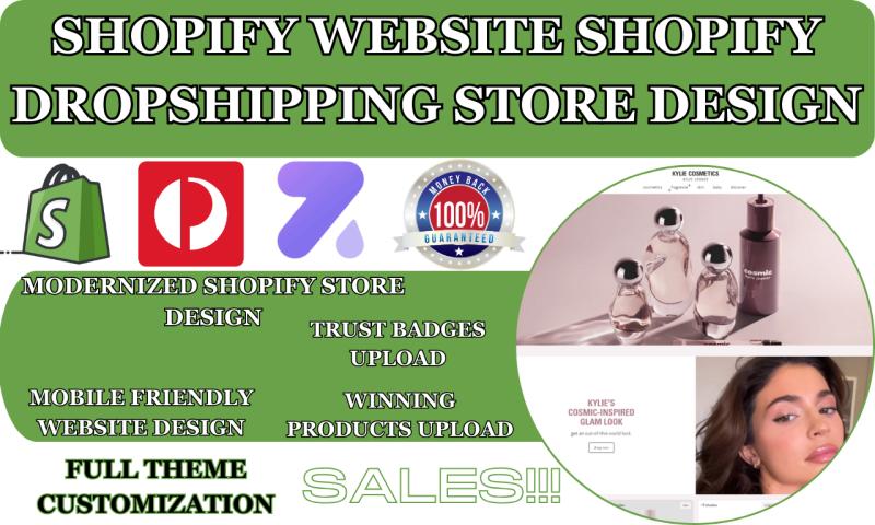 I will build shopify website shopify dropshipping store design via cjdropshipping dsers