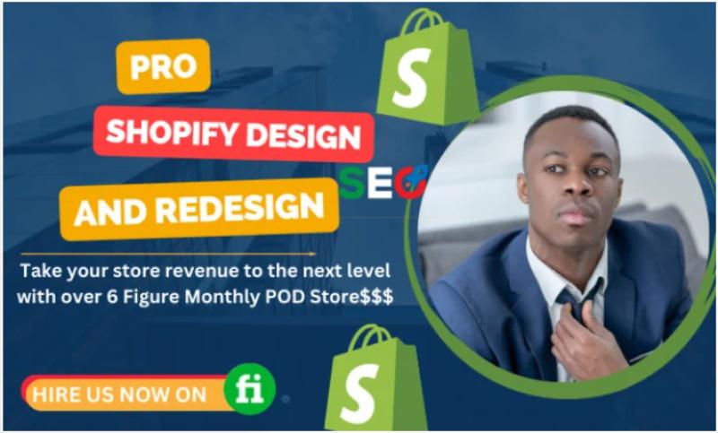 I will build automated Shopify dropshipping website, Shopify store design and redesign