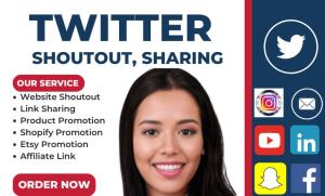 I will do promotion shoutout, your website links to 120m twitter, ig, fb, youtube user