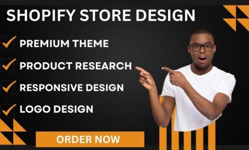 I will design, redesign shopify store, shopify dropshipping store, shopify website