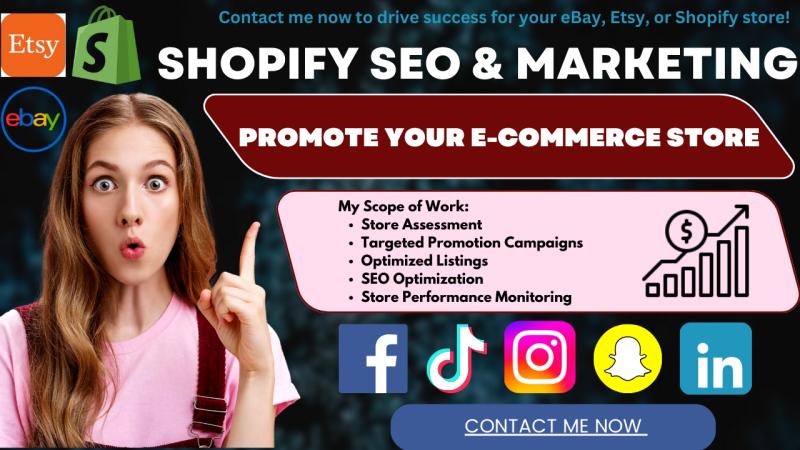 advertise ebay promotion, etsy, shopify store promotion
