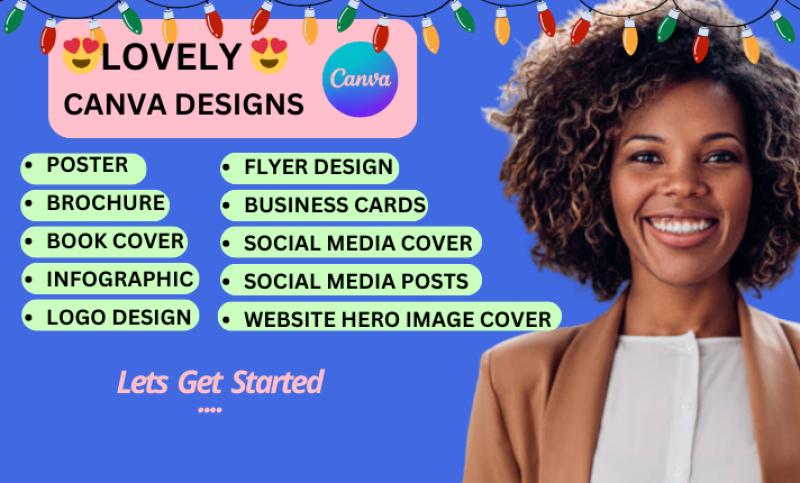 I Will Design Canva Flyer, Logo, Postcard, Social Media Posts for Your Business Brand