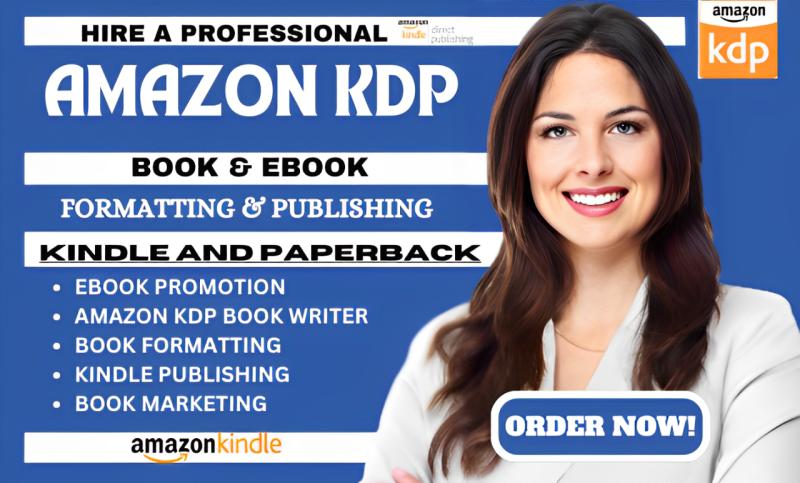 I will format, publish, market, promote, and advertise your book on Amazon and Kindle KDP