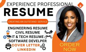 I will write and design engineering, software engineer, IT, tech, and internship resume
