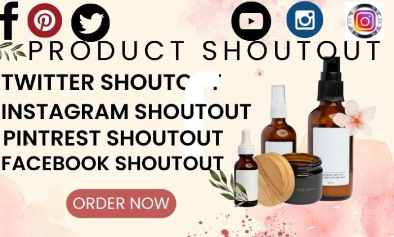 I will give you a shoutout promotion on instagram, fb, pinterest and twitter