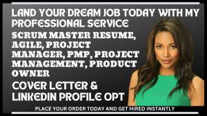 I will create Scrum Master, Agile, Project Manager, PMP, Product Owner Resume