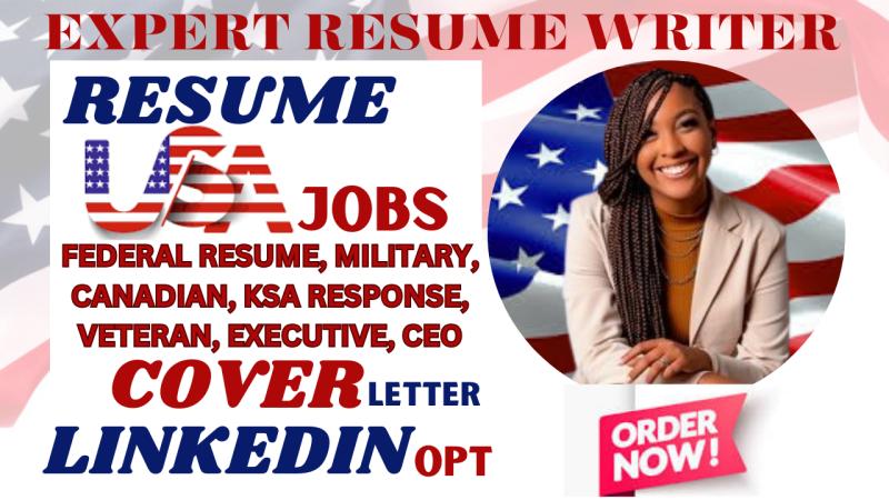 I will write a federal, ksa response, military, veteran, government and usajobs resume