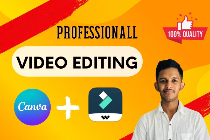 I will edit your videos professionally in canva pro and filmora 4hr