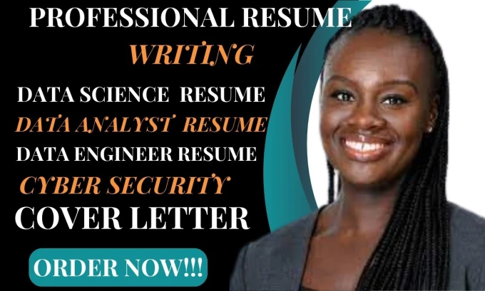 I will write cybersecurity, data science resume, data analysis resume, and cover letter