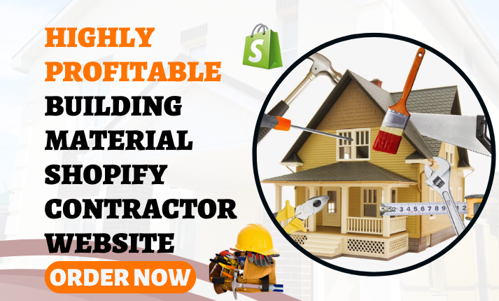 I will design building material shopify real estate store property contractor website