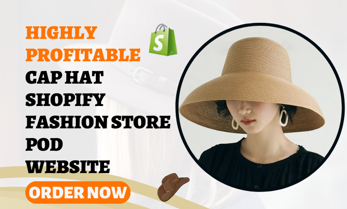 I will design highly profitable cap hat shopify fashion store print on demand website